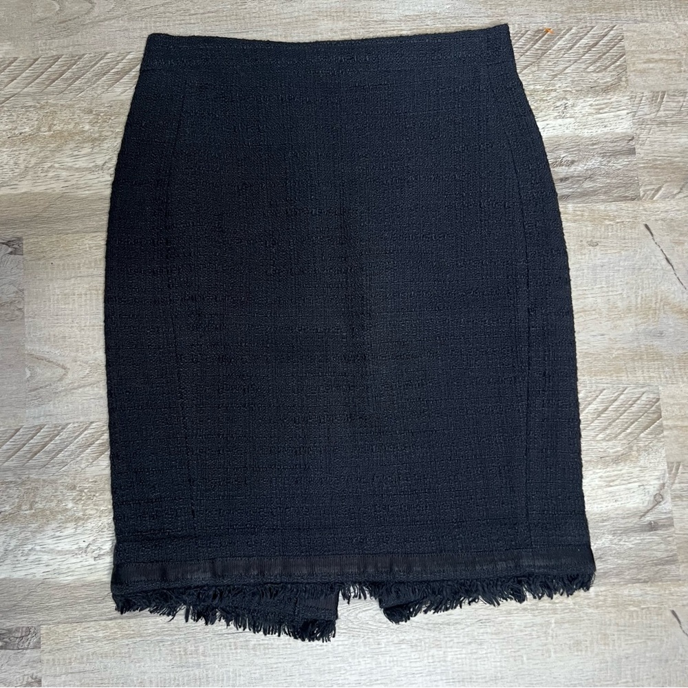 J. Crew Black Textured Pencil‎ Skirt 100% Cotton